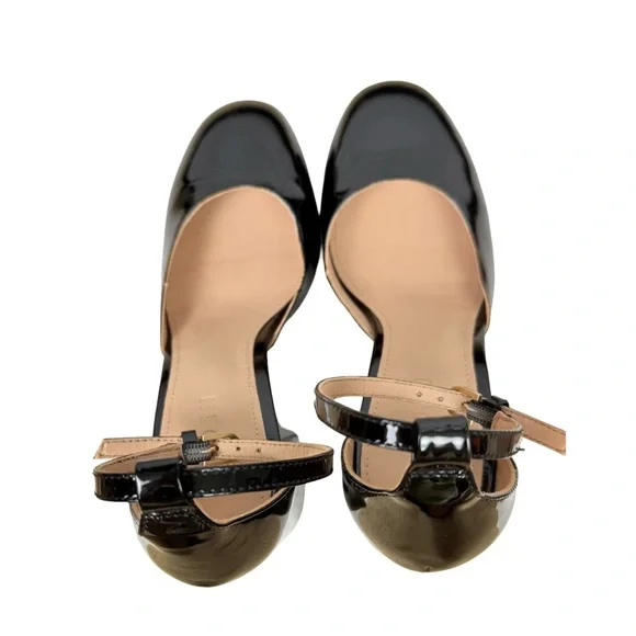 Boden Black Patent Ankle Strap Pumps Court Shoes Pumps Chunky Heels NWOB - Picture 6 of 11